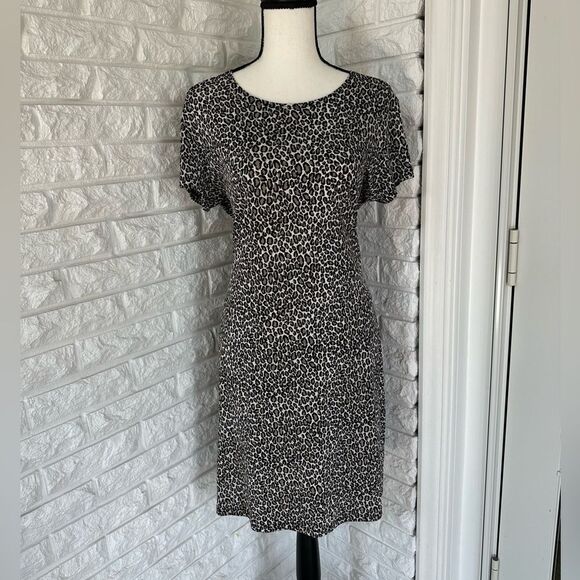 VINTAGE Leopard Print Midi Dress - Picture 1 of 5